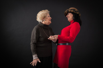 Beautiful women doing different expressions in different sets of clothes: posing