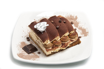 tiramis&ugrave; with chocolate and biscuits and sponge cake