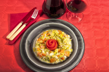 turkey breast with leeks and carrots