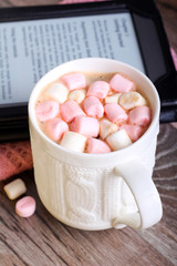 Hot chocolate drink with marshmallow