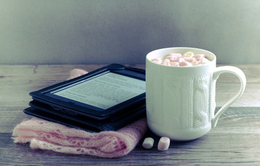 Hot chocolate drink with marshmallow
