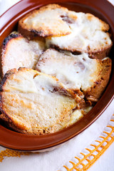 Rich bread and butter pudding