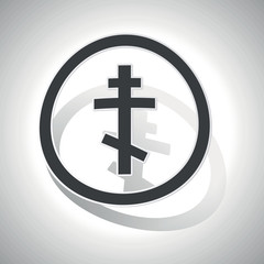 Orthodox cross sign sticker, curved