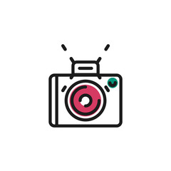 Color line icon for flat design. Camera, photo