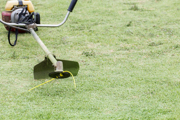 Cleaning with lawn mower