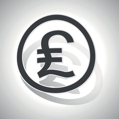 Pound sterling sign sticker, curved