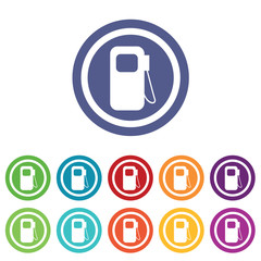 Gas station signs colored set