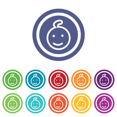 Child signs colored set