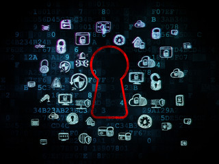 Security concept: Keyhole on Digital background