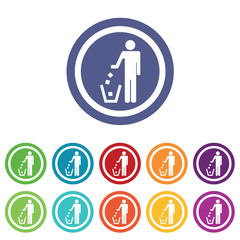 Keep clean signs colored set