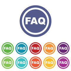 FAQ signs colored set