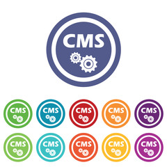 Obraz premium CMS settings signs colored set
