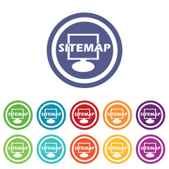 Sitemap signs colored set