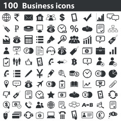 Fototapeta premium 100 business icons set