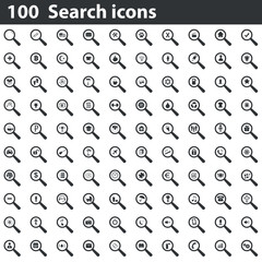 100 search icons set