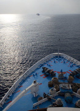 Cruise Ship on the Mediterraenan sea in route to the Greek Islands