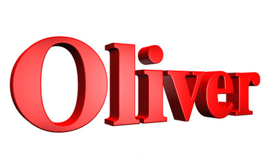 3D Oliver text on white background