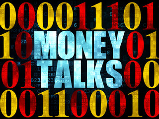 Business concept: Money Talks on Digital background