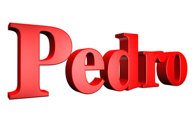 3D Pedro text on white background