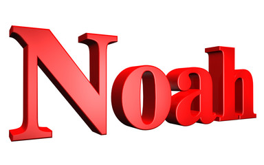 3D Noah text on white background