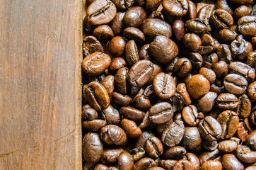 Fresh coffee beans, selective focus
