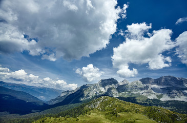 mountains with clouds in the sky