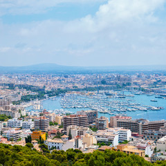 Fototapeta na wymiar Aerial view of Palma de Majorca in Spain