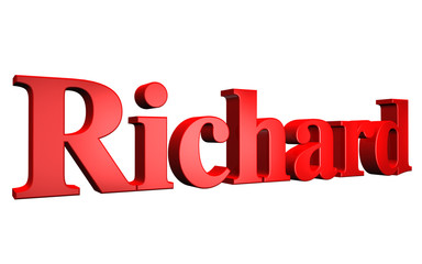 3D Richard text on white background