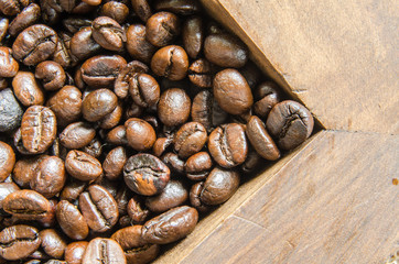 Fresh coffee beans, selective focus