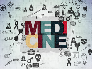 Healthcare concept: Medicine on Digital Paper background