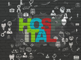 Medicine concept: Hospital on wall background