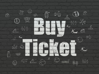 Travel concept: Buy Ticket on wall background