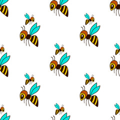 seamless pattern with bee