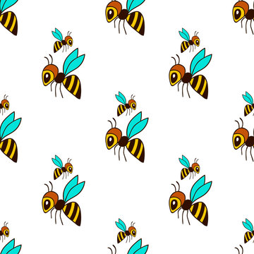 seamless pattern with bee