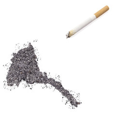 Ash shaped as Eritrea and a cigarette.(series)