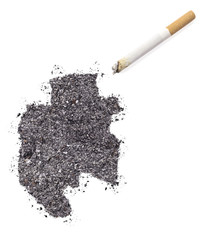 Ash shaped as Gabon and a cigarette.(series)