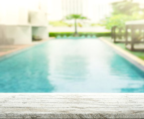 Wood Table Top Background And Pool