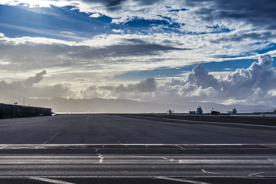 Start- und Landebahn vom Flughafen in Gibraltar