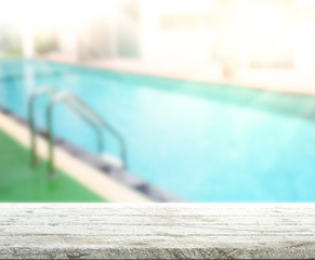 Wood Table Top Background And Pool