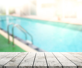 Wood Table Top Background And Pool