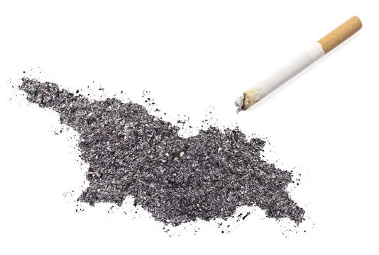 Ash shaped as Georgia and a cigarette.(series)