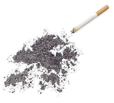 Ash shaped as Hong Kong and a cigarette.(series)