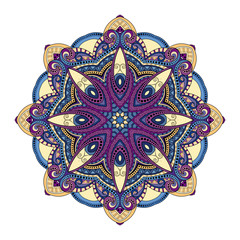 Vector Beautiful Deco Colored contour Mandala