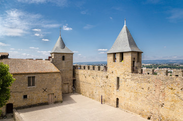 Fototapeta na wymiar Carcassonne, France. Chateau Comtal, 1130