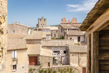 Fototapeta na wymiar Carcassonne, France. View of the upper town