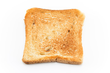Baked toast isolated on white