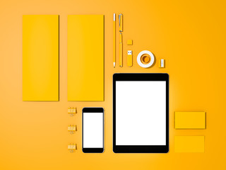 Yellow Corporate identity mockup