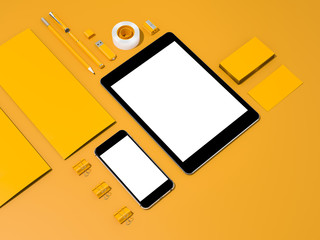 Yellow Corporate identity mockup
