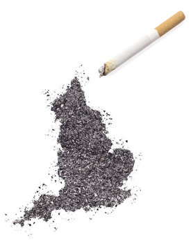 Ash shaped as England and a cigarette.(series)