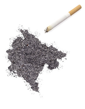 Ash shaped as Montenegro and a cigarette.(series)
